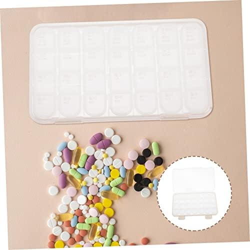 Hemoton 1pc 28 Caixa de comprimidos de uma semana Mini medicina caixa de recipiente de plástico Mini Caixa