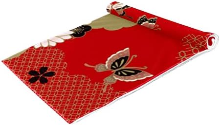 Guerotkr 2 PCs, toalha de ioga, toalhas de ginástica, toalhas de ginástica para suor, toalha de treino, Japão Art Flower Red Flower