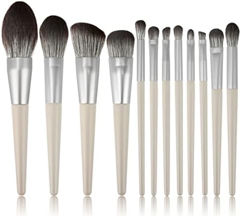 DNATS 12 Brush de maquiagem Conjunto completo de ferramentas de beleza de pincel em pó soltas de madeira