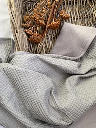 Cobertor de bebê de Waffle Leyl & Ari Waffle, de algodão orgânico reversível tricotar para carrinho, berço, viveiro, qualidade