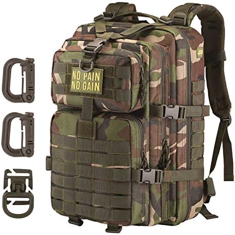 Hannibal Tactical Molle Assault Pack, Tactical Backpack Exército Militar Camping Rucksack, pacote de 3 dias