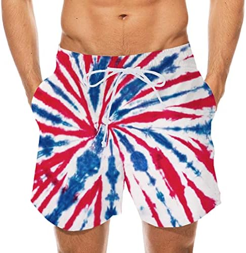 Independence Dia da praia shorts para homens estampestas com bandeira listrada calça curta de curta