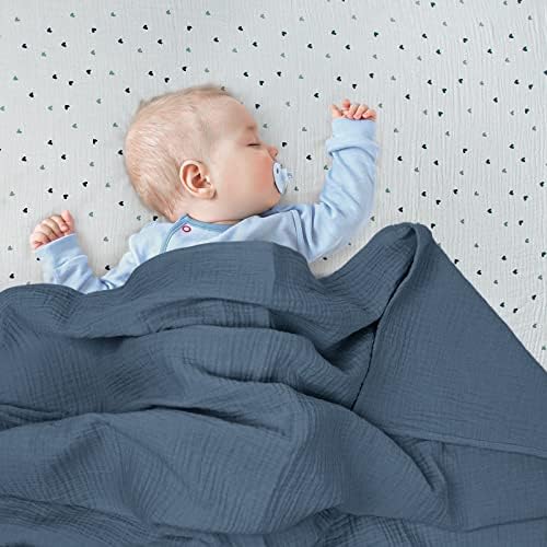 Lulumoon Muslin Crib Sheet & Muslin Swaddle Blanket