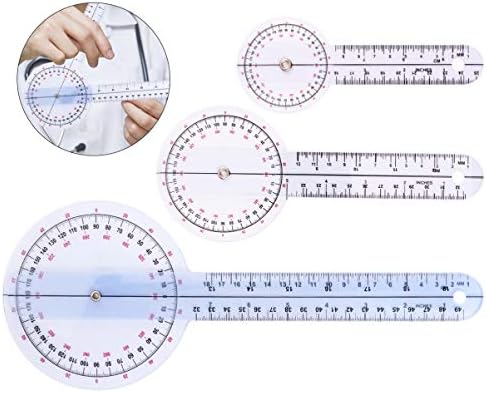 Tool Finger Goniômetros Instrumentos Goniômetro: 3 PCs 360 graus Régua de dedo Ferramentas de medição para o médico Transferidor