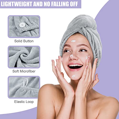 Poyday Microfiber Hair Toalha de secagem embrulho: 2pack cabeça toalha seca torce secagem turbante anti frez