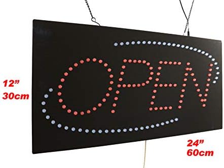 Sinal aberto 24 com oval azul, sinalização de topking, LED neon aberto, loja, janela, loja, negócios, exibição, presente