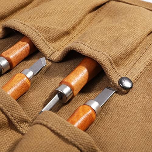 Pouca de bolsa de bolsa de ferramentas pequenas de lona encerada para fortes para formões, martelos, ferramentas de palmeira GOUGES