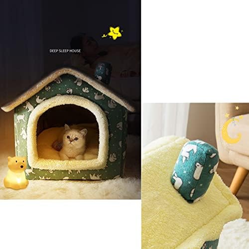 Aquecimento de gato Auto -gato - Cama de gato Sleep House com almofada de almofada removível 3 para pequeno cão de gato de gato