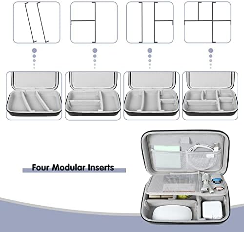 Mosis USB-C Hub e organizador eletrônico Caso de viagem compatível com adaptador de energia MacBook, compatível com lápis Magic, cartão
