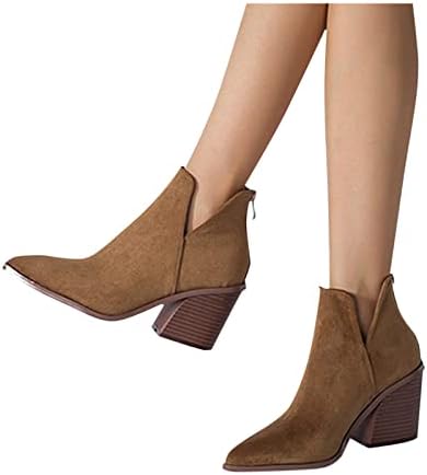 Mulheres Botas de caminhada largura largura estilosa sapatos de couro bloco de salto de inverno botas de couro chelsea