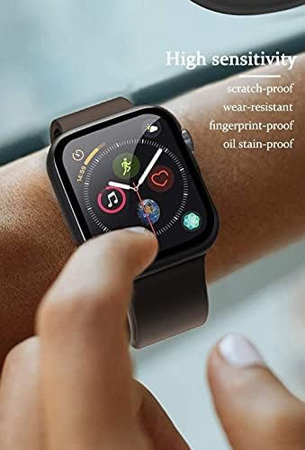 HenStar Compatível com a série Apple Watch Series 7 45mm Caso Hard, Ultra Thin HD Protetor de tela de vidro temperado Tampa