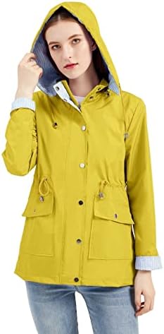 Jaquetas de chuva para mulheres com manga longa à prova de vento de capa de capa de capa com capuz à prova de vento com capuz com