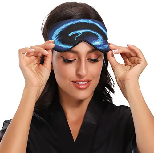 Blue Flame Snake Mystic Respirável Sleeping Eyes Máscara, Cool de Sentimento de Sono para Raunda de Verão, Elastic
