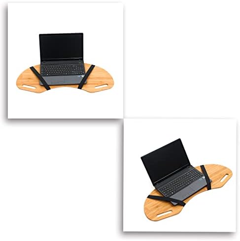 30,5 Bandeja de mesa de mesa curva de madeira com alças para laptop por inovações de marcas comerciais
