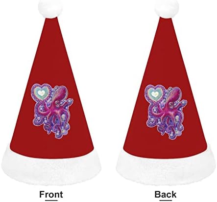 Octopus Love Plush chapéu de Natal travesso e bonitos chapéus de Papai Noel com borda de pelúcia e decoração de natal de conforto