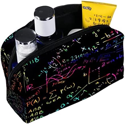 Bolsa de higiene pessoal, bolsa de cosméticos de maquiagem para homens, galaxy Rainbow Math Equation Mathematics