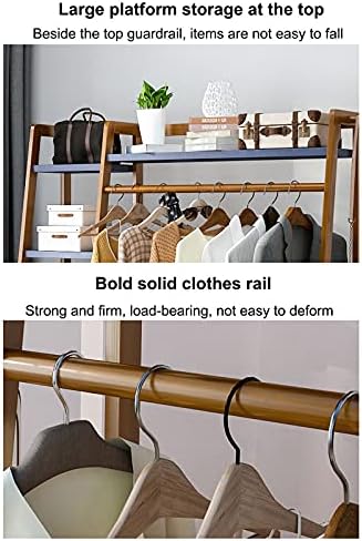 Rack de roupas de bambu ZJDU, organizador de armário portátil, organizador de armário de pé grátis, armazenamento de armário