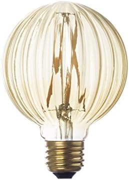Brooklyn Bulb Co. Bulbo Led Globe Faceted, G25 Round Edison Light, brilho branco quente, 4W diminuído, umidade úmida