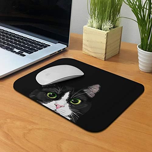 Mousepad de retângulo que não escorregamento, Wirester Black White Tuxedo Cat Mouse Pad para Home, Office and Gaming Desk