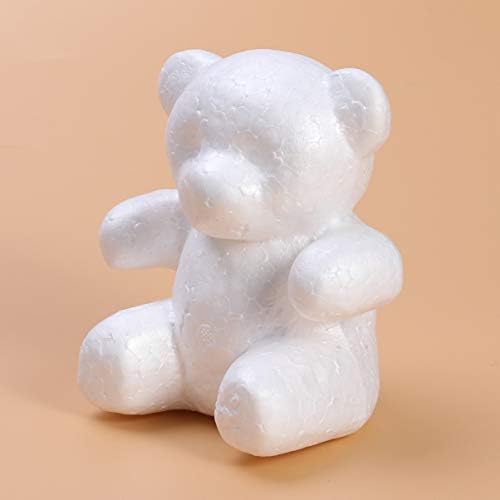 Bestoyard 4pcs isopor urso molde de espuma branca urso de modelagem para flores de flores de broca de rosas de rosa 10x15cm