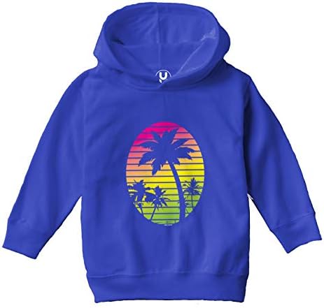 Haase Unlimited Palm Tree Scene - Tropical Vacation Toddler/Youth Fleece Hoodie