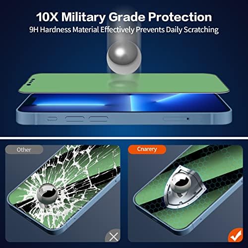CNARERY [2 PACK] [Cobertura completa] Protetor de tela de privacidade verde para iPhone 13 Pro Max, [Kit de instalação fácil] [Anti
