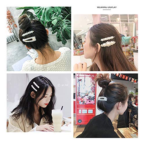 Clipe de cabelo de pérola para mulheres garotas 4 pcs moda barrettes heldpin touchdress helaving acessórios de cabelo