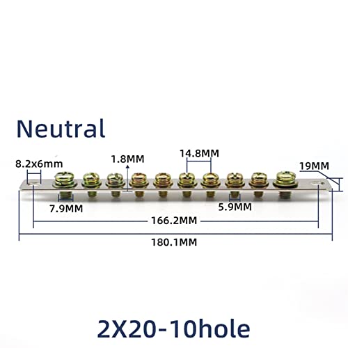 Terminal neutro de alta corrente de alto nível de alta corrente 5/7/10 parafuso de soquete hexagonal cruzado para a caixa de distribuição