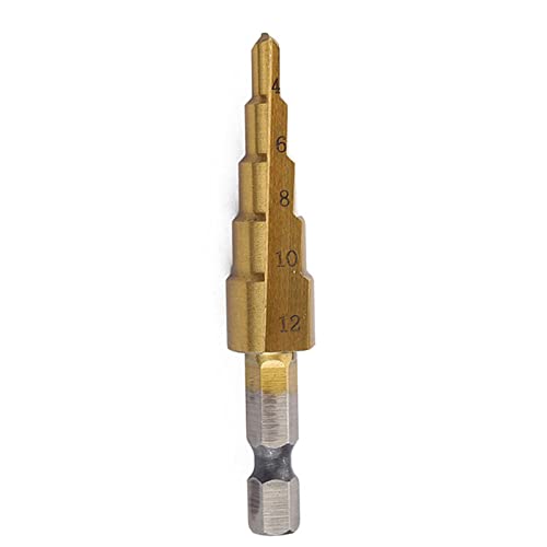 3-12mm/4-12mm/4-20mm Groova reta etapa Drill Bit Bit Wood Metal Hole Cutter Core Ferramentas de perfuração Definir 1pcs