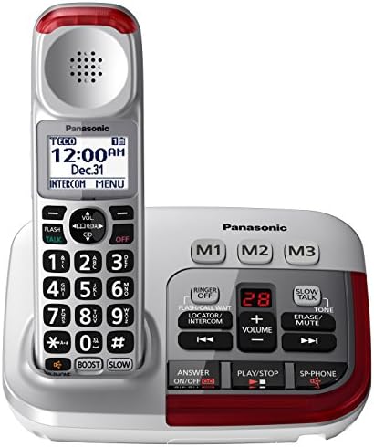 Telefone sem fio amplificado da Panasonic com secretária eletrônica de atendimento digital - KX -TGM450S - 1 aparelho