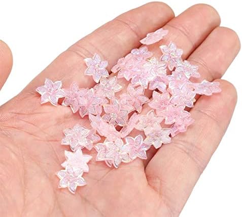 100pcs DIY Mulheres meninas resin 3D Aurora Flowers Jewels Charms Nails Glitter Acessórios Decorações de arte -
