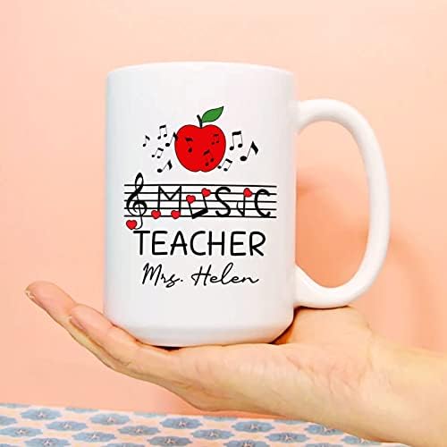 Professor de música caneca, professora de música personalizada caneca de café, novo professor de música presente de caneca, presente