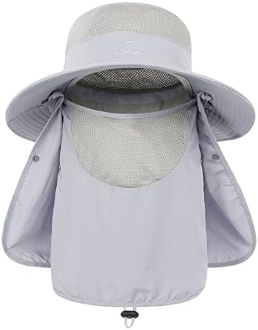 Safari chapéu para homens Mulheres larga chapéu de pesca com tampa de rosto chapéu de sol do pescoço