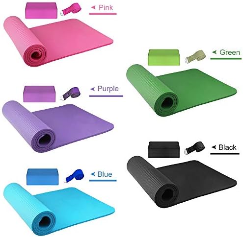 Yoga Mat Anti-Slip Yoga Mat Yoga Conjunto de exercícios de ginástica Blocos de tape