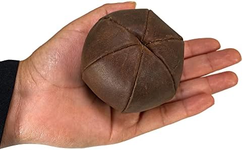 Hide & Play, Stress Ball feito à mão de couro cheio de grãos - marrom de bourbon