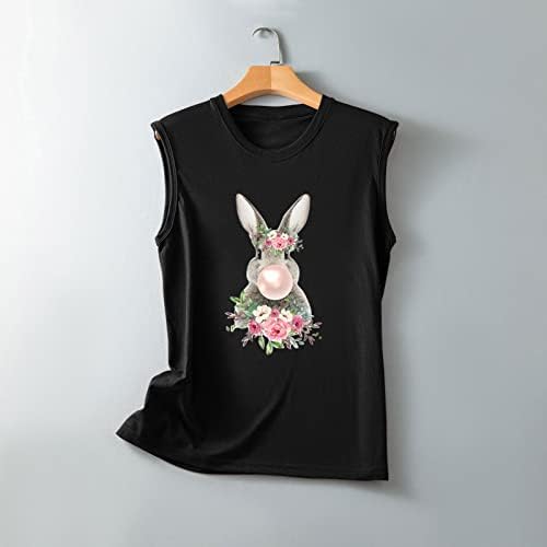 Mulheres camisas de Páscoa Bunny Bunny Rabbit Tampas gráficas com mangas camis de camisetas Casual Casual Blouse Blouse Basic