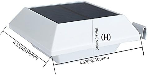 Luzes de calhas solares solares Hoshine ao ar livre, 6 LEDs LEDs à prova d'água sem fio