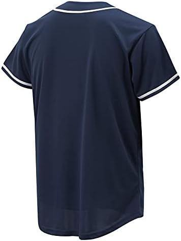 Jersey de beisebol para homens e mulheres, camisas de beisebol para camisa de botão personalizada, uniformes esportivos
