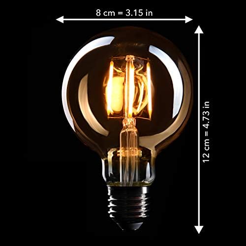 Crown LED 6x Edison Lâmpada E26 Base Base Bulbos Incandescentes, 110V-130V, equivalente a 40 watts, lâmpada decorativa