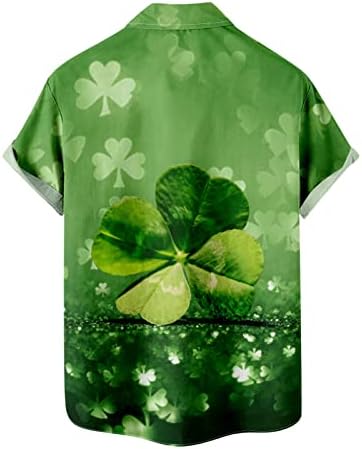 Camisas do dia de St Patricks para homens Irlandeses Tshirt Hawaiian Button Up Camisetas Shamrock Tshirt Tops and Bloups Tee