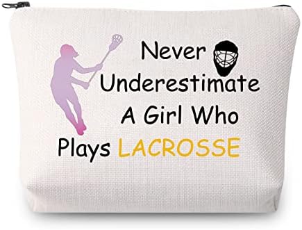 Presentes de lacrosse do Jytapp LAX nunca subestimam um que toca que toca bolsa de lacrosse bolsa cosmética Lacrosse Player Gift