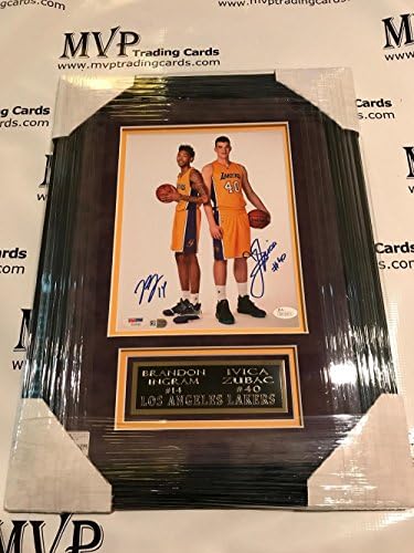 Fanáticos autênticos Brandon Ingram e Ivica Zubac Rookie Autograph Custom emoldurado Los Angeles Lakers 8x10 Foto