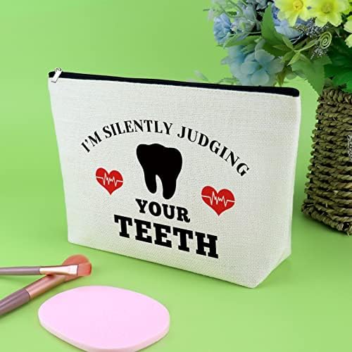Gevody Dental Hygienist Presente Bolsa de maquiagem Dentista Presente Dental Assistant Gift Gift Gift Bolsa Cosmética Presente Dental