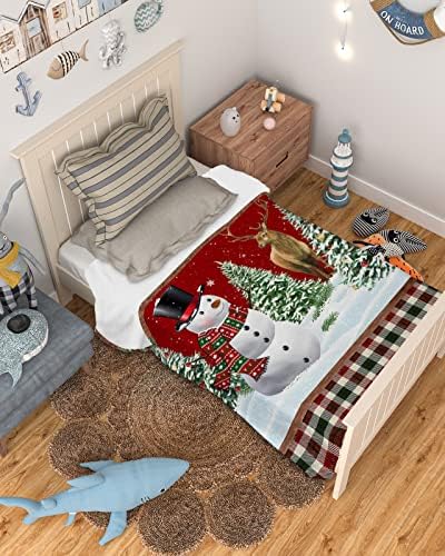 Cobertores de bebê para meninos meninas, Feliz Natal do boneco de neve Fazenda de rena Xmas árvore Snowflake Swaddle