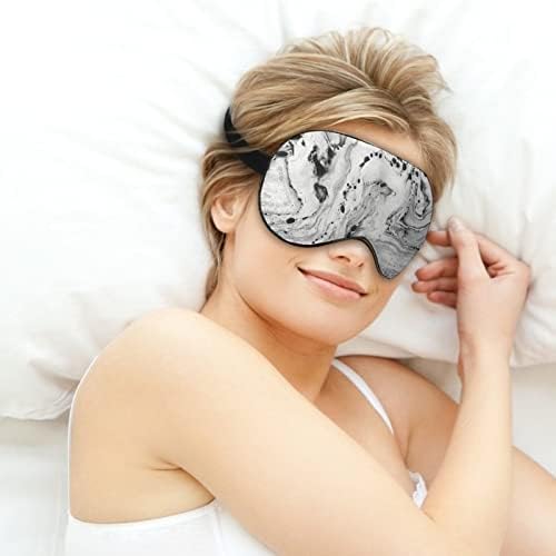 Abstrato preto em mármore branco máscara macia máscara de máscara de olho eficazes de olhos vendados máscara de sono com elástico