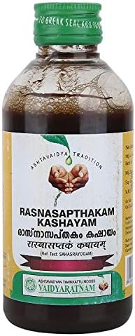 VAIDYARATNAM RASNASAPTHAKAM KASHAYAM 200ML Produtos de ervas ayurvédicos, produtos orgânicos de Ayurveda