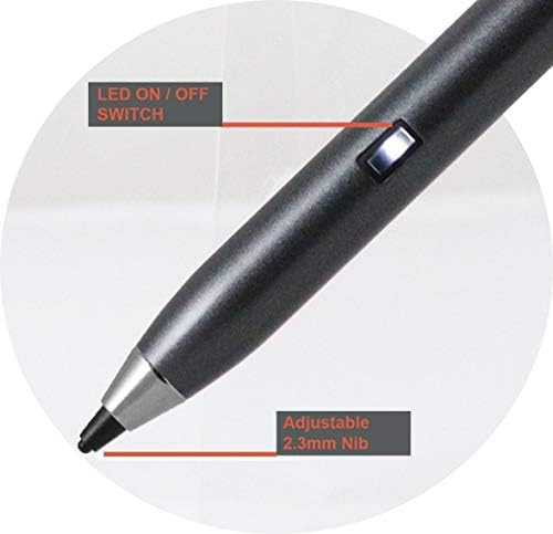 Broonel Grey Point Fine Digital Active Stylus Pen compatível com o Dell M4800 15.6in FHD Ultrapowerful Mobile Workstation