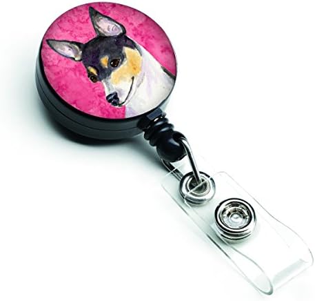 Tesouros de Caroline SS4794-PK-BR Pink Chihuahua Reel de crachá retrátil, para o suporte do emblema de identificação