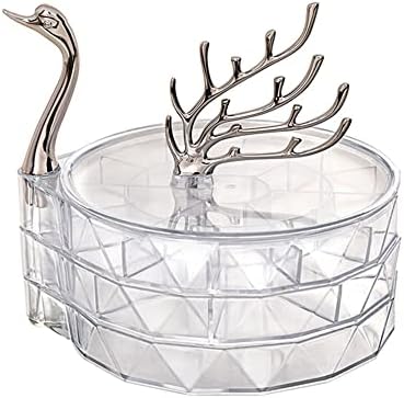 Caixa de joalheria decorativa de cisne eixo de rotação suave fácil de usar para acessórios para o quarto doméstico