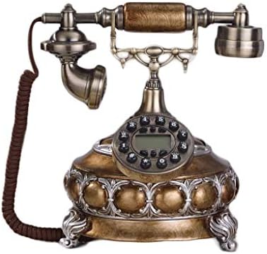 Telefone antigo de Walnuta, telefone fixo telefônico digital clássico clássico Europeu Retro Telefone fixo com fone de ouvido pendurado